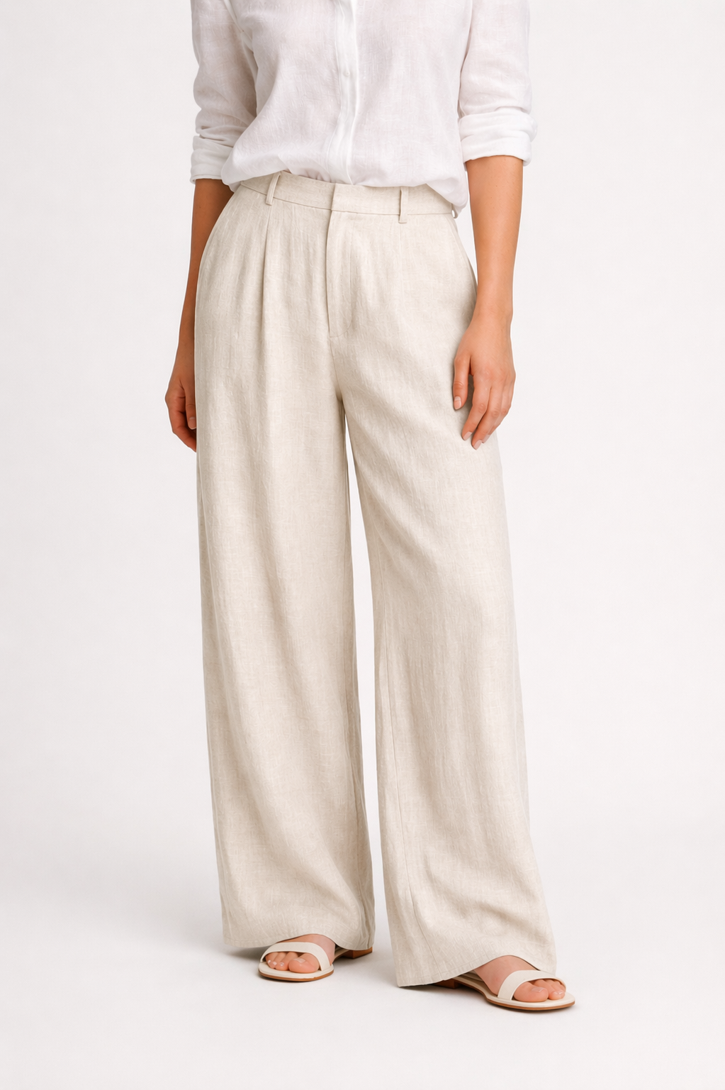 Linen Wide-Leg Trousers | Relaxed Fit | Spring Summer