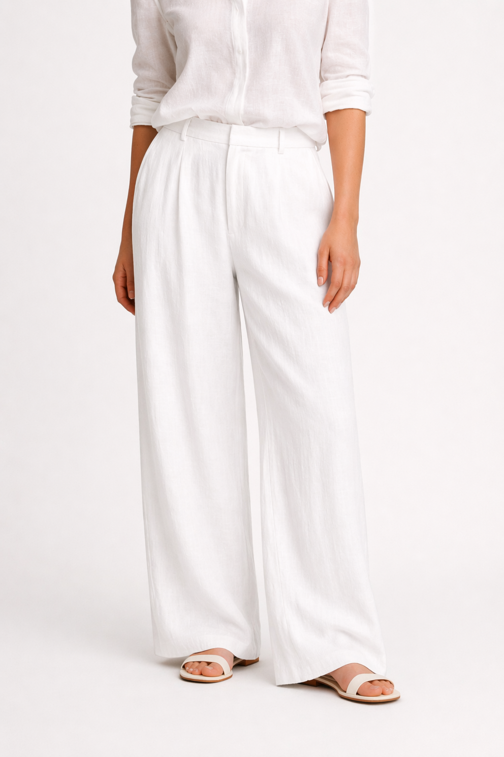 Linen Wide-Leg Trousers | Relaxed Fit | Spring Summer