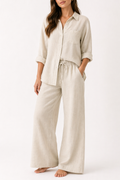 Linen Co-ord Set | Shirt & Wide-Leg Trousers | Holiday Outfit
