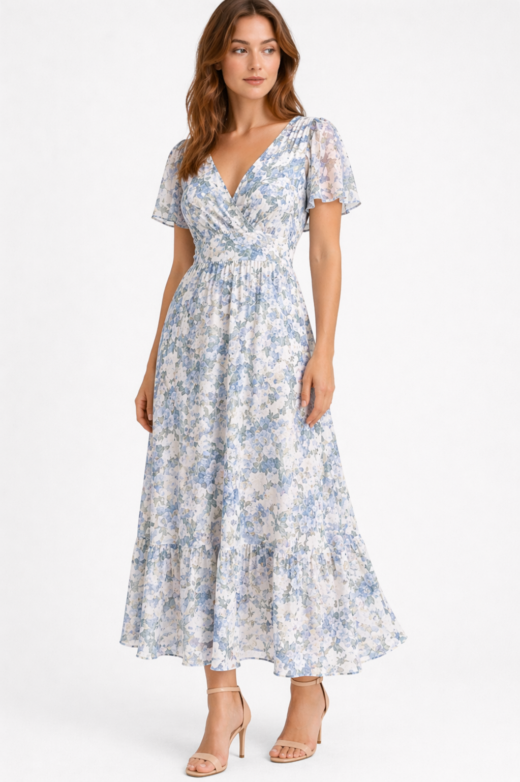 Floral Print Maxi Dress | V-Neck | Wedding Guest | Summer