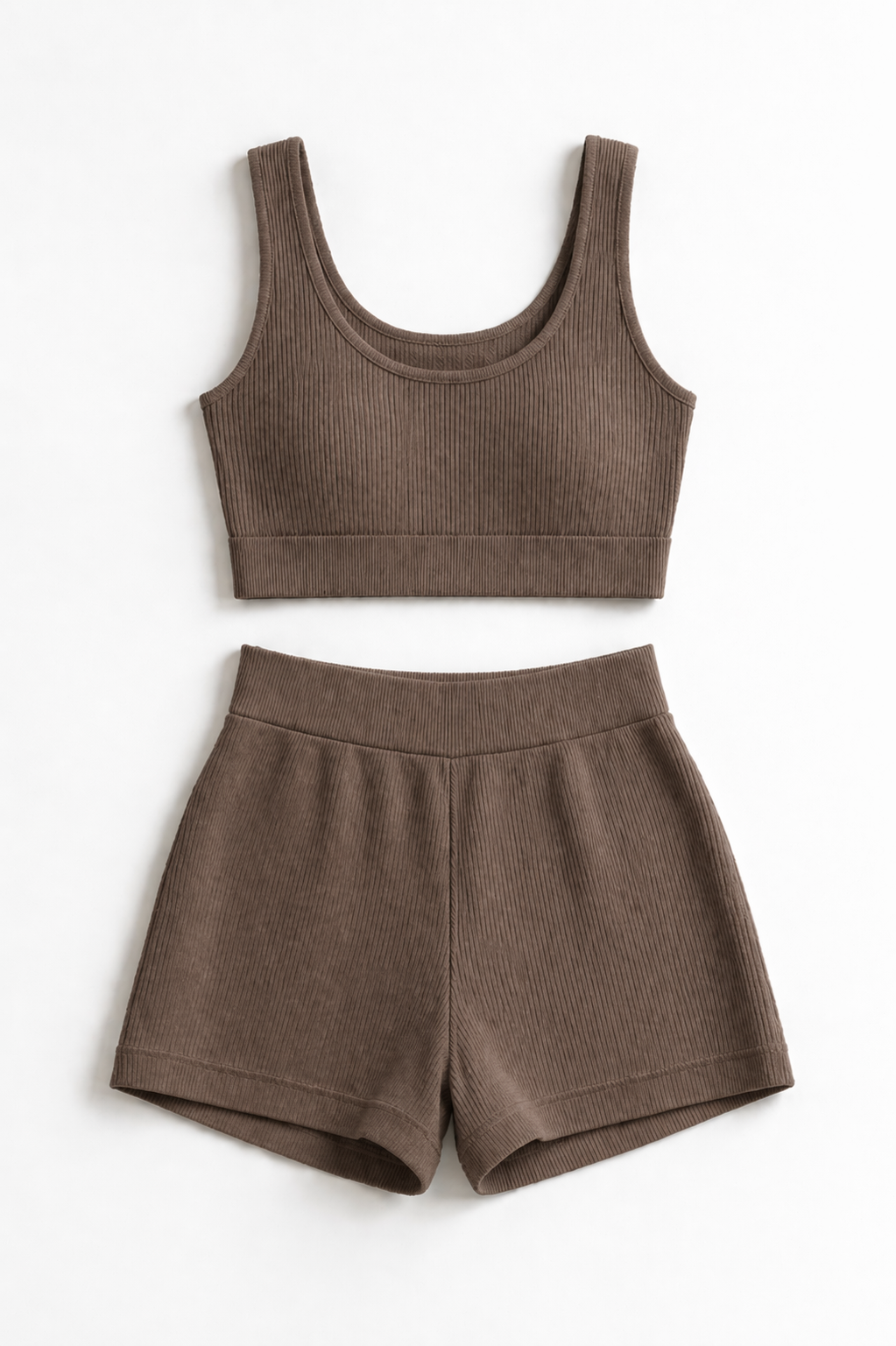 Ribbed Co-ord Set | Crop Top & High-Waist Shorts