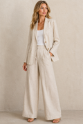 Linen Co-ord Set | Blazer & Wide-Leg Trousers | Occasion