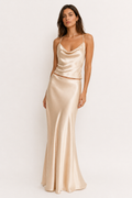Satin Co-ord Set | Cami Top & Bias-Cut Midi Skirt | Evening & Occasion