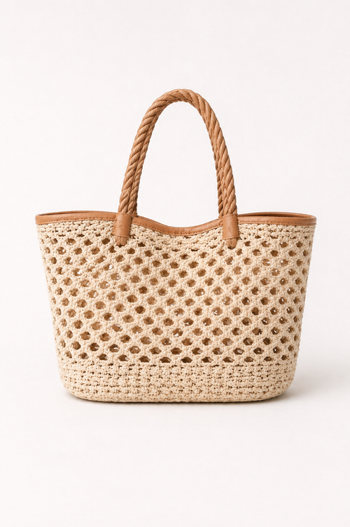 Crochet Beach Bag | Open Weave | Summer Holiday Tote