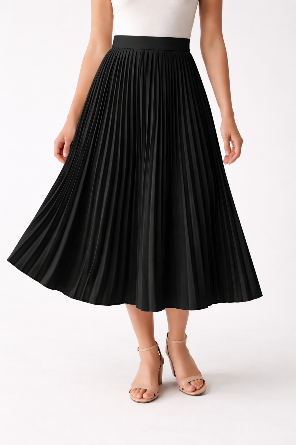 Pleated Midi Skirt | Accordion Pleat | Smart Casual