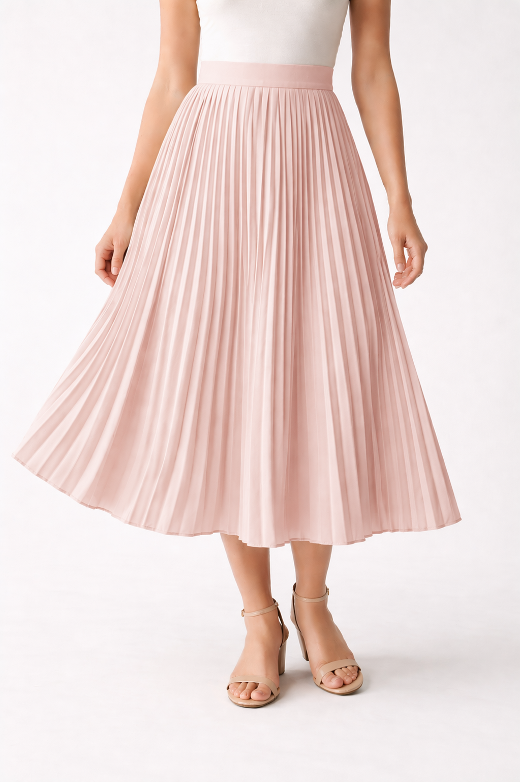 Pleated Midi Skirt | Accordion Pleat | Smart Casual