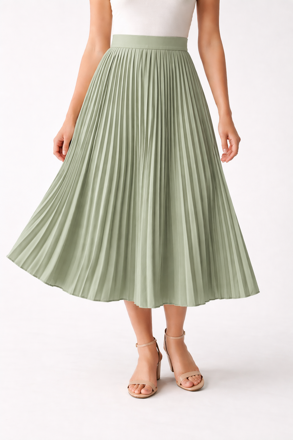 Pleated Midi Skirt | Accordion Pleat | Smart Casual